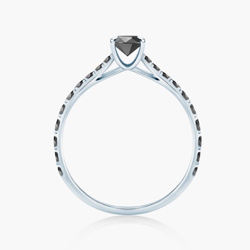 Pierścionek zaręczynowy Share Your Love: białe złoto, czarny diament